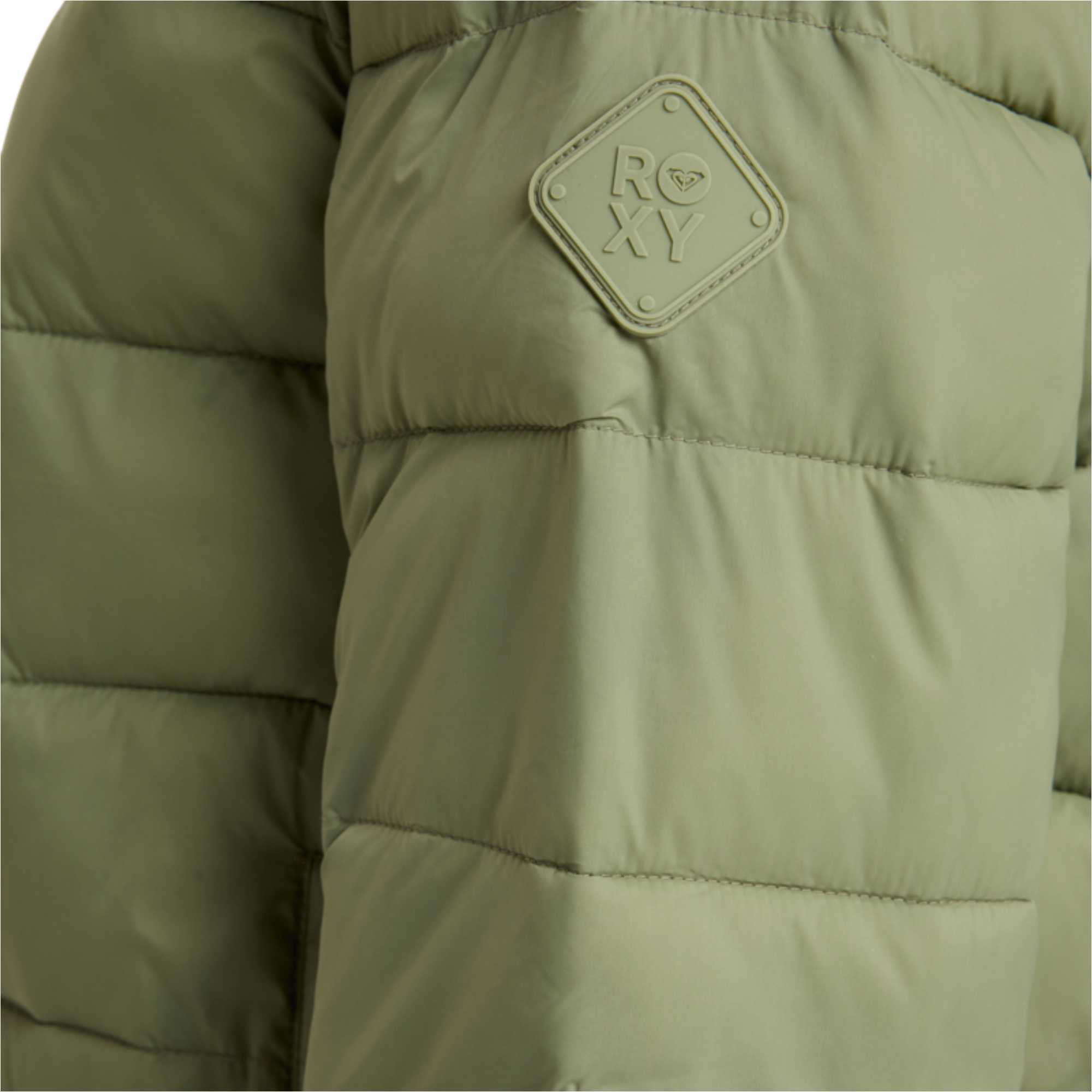 2025 Roxy Womens Wind Bliss Hooded Lightweight Packable Padded Jacket ERJJK03691 - Oil Green